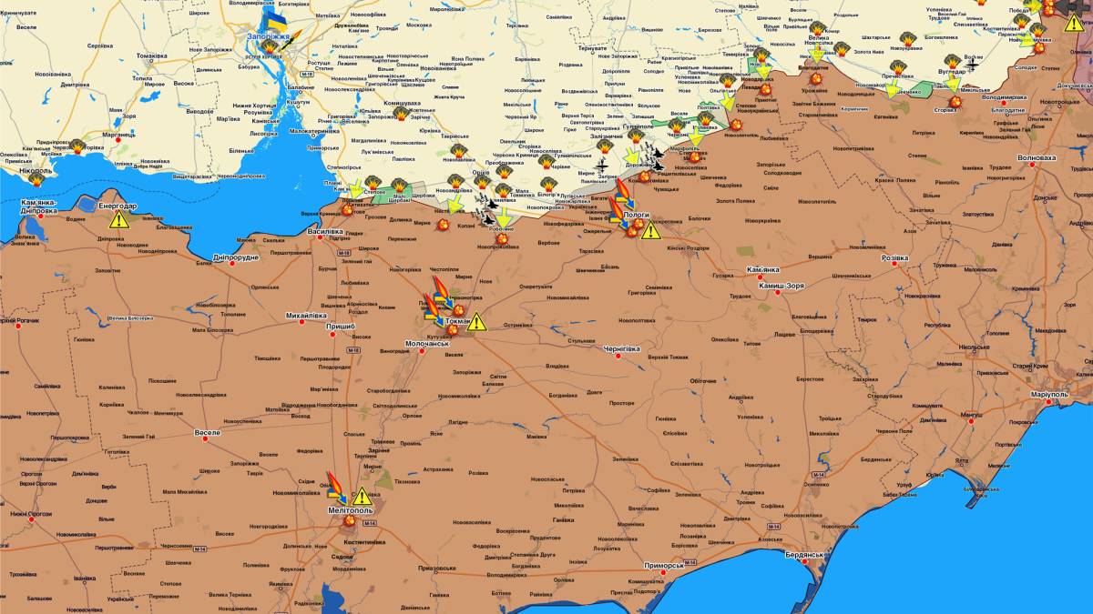 Запорізький напрямок (мапа обстрілів, оновлення)