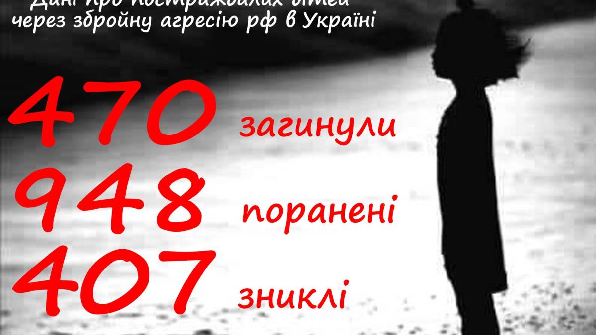 рф вбила в Україні 470 українских діток