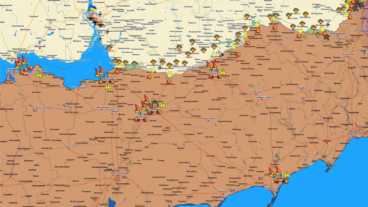 Запорізький напрямок (мапа обстрілів, оновлення)