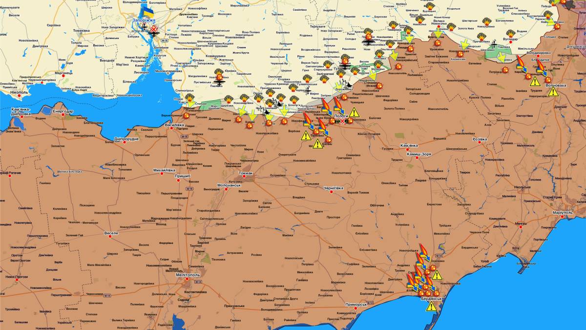 Запорізький напрямок (мапа обстрілів, оновлення)
