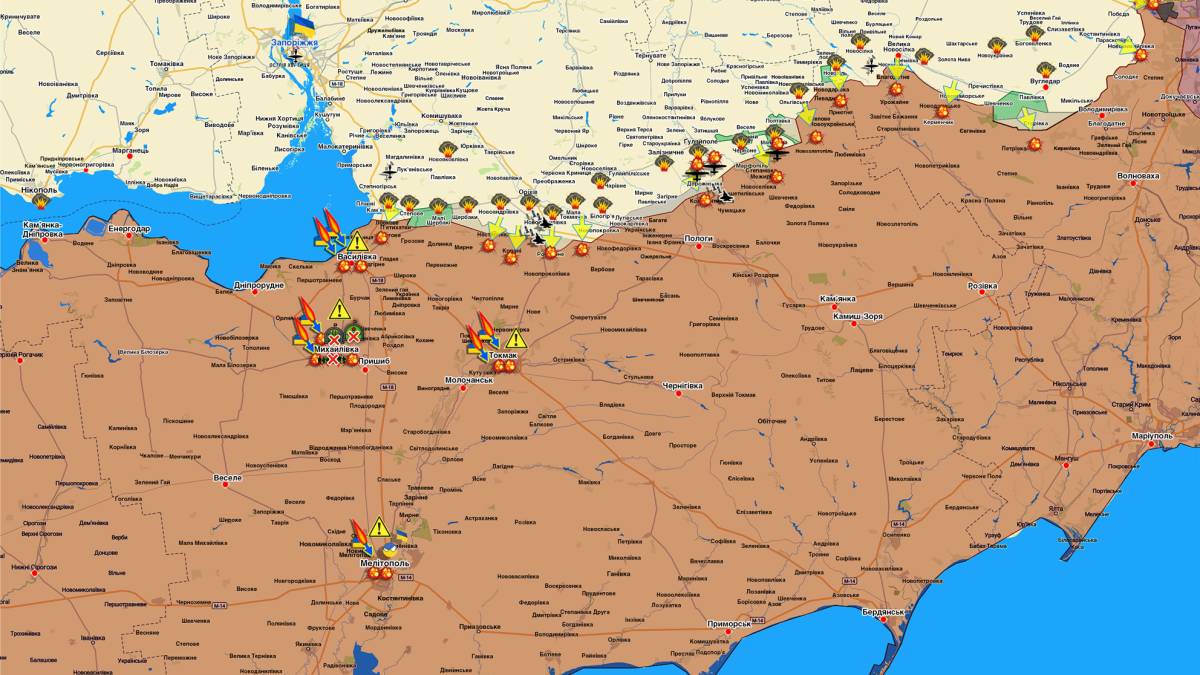 Запорізький напрямок (мапа обстрілів, оновлення)