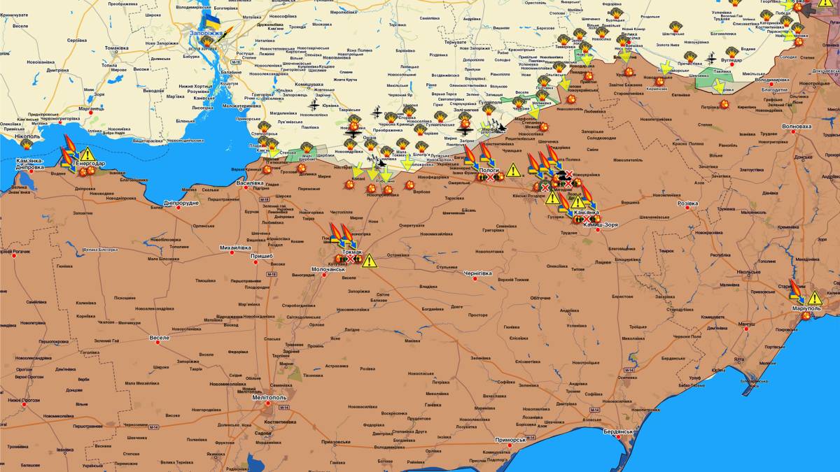 Запорізький напрямок (мапа обстрілів, оновлення)