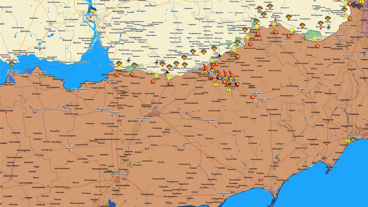 Запорізький напрямок (мапа обстрілів, оновлення)