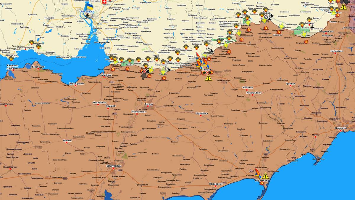 Запорізький напрямок (мапа обстрілів, оновлення)
