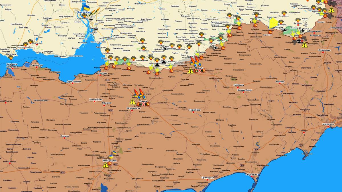 Запорізький напрямок (мапа обстрілів, оновлення)