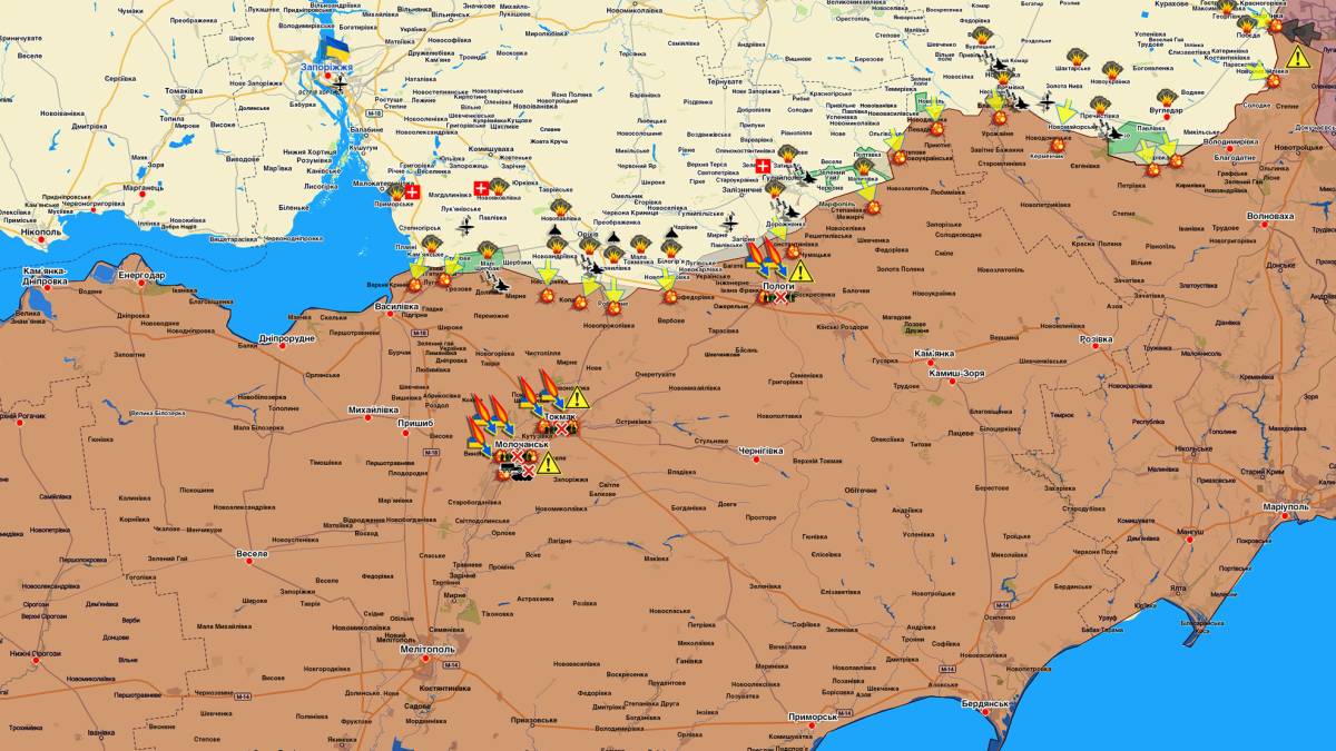 Запорізький напрямок (мапа обстрілів, оновлення)