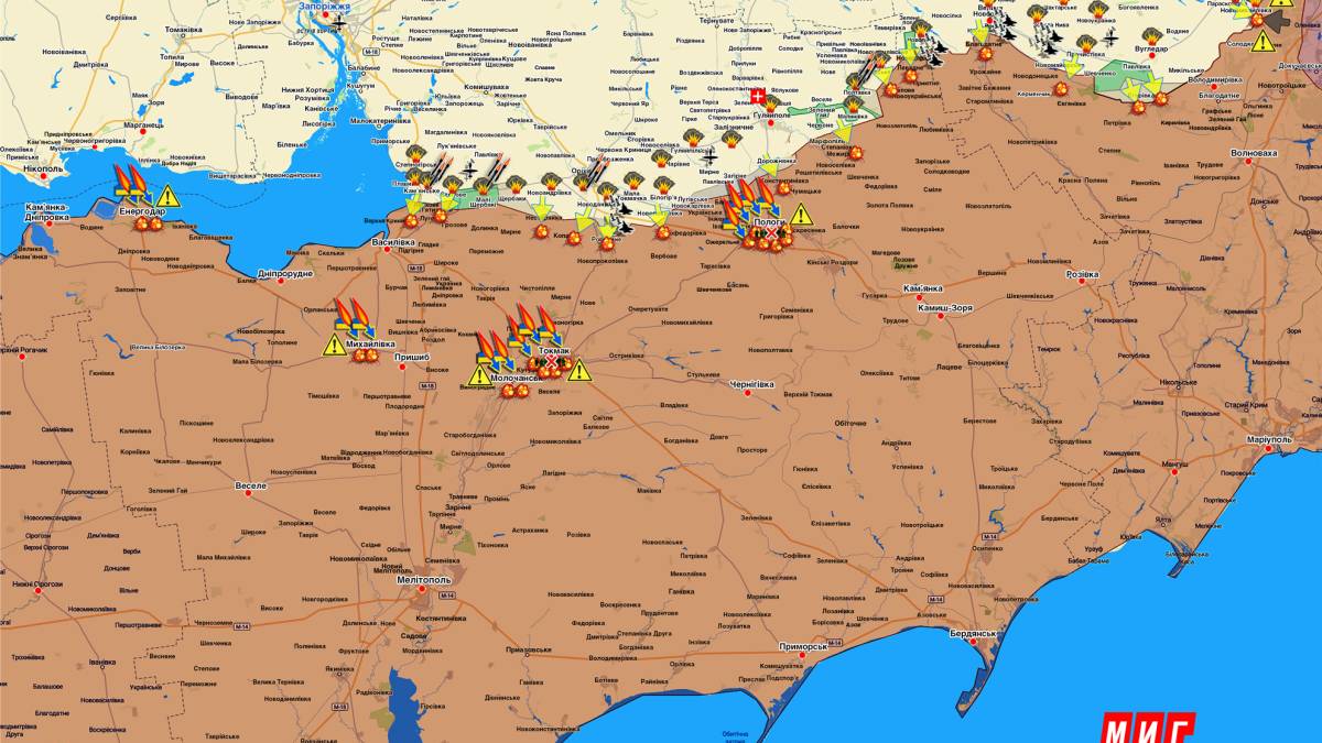 Запорізький напрямок (мапа обстрілів, оновлення на вечір 19 травня)