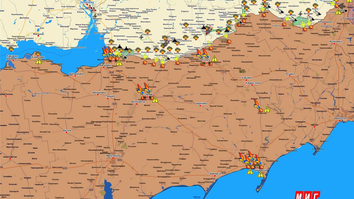 Запорізький напрямок (мапа обстрілів, оновлення)