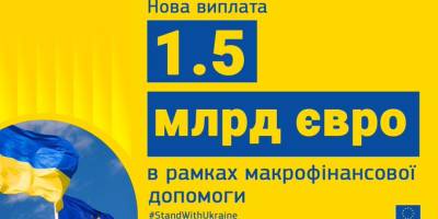 Єврокомісія перерахувала Україні четвертий транш допомоги – на €1,5 мільярда