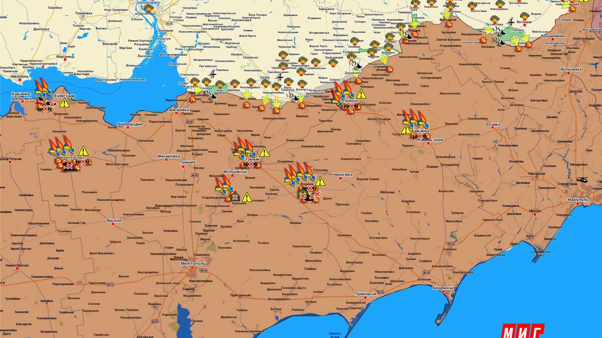 Запорізький напрямок (мапа обстрілів, оновлення)