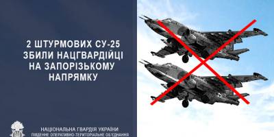 У Запорізької області нацгвардійці збили два ворожі літаки Су-25