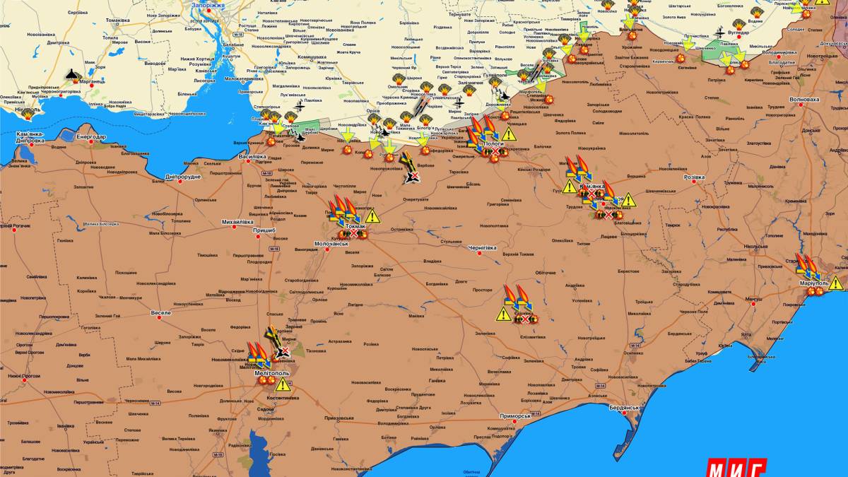 Запорізький напрямок (мапа обстрілів, оновлення)