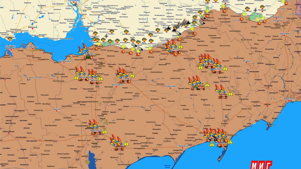 Запорізький напрямок (мапа обстрілів, оновлення)