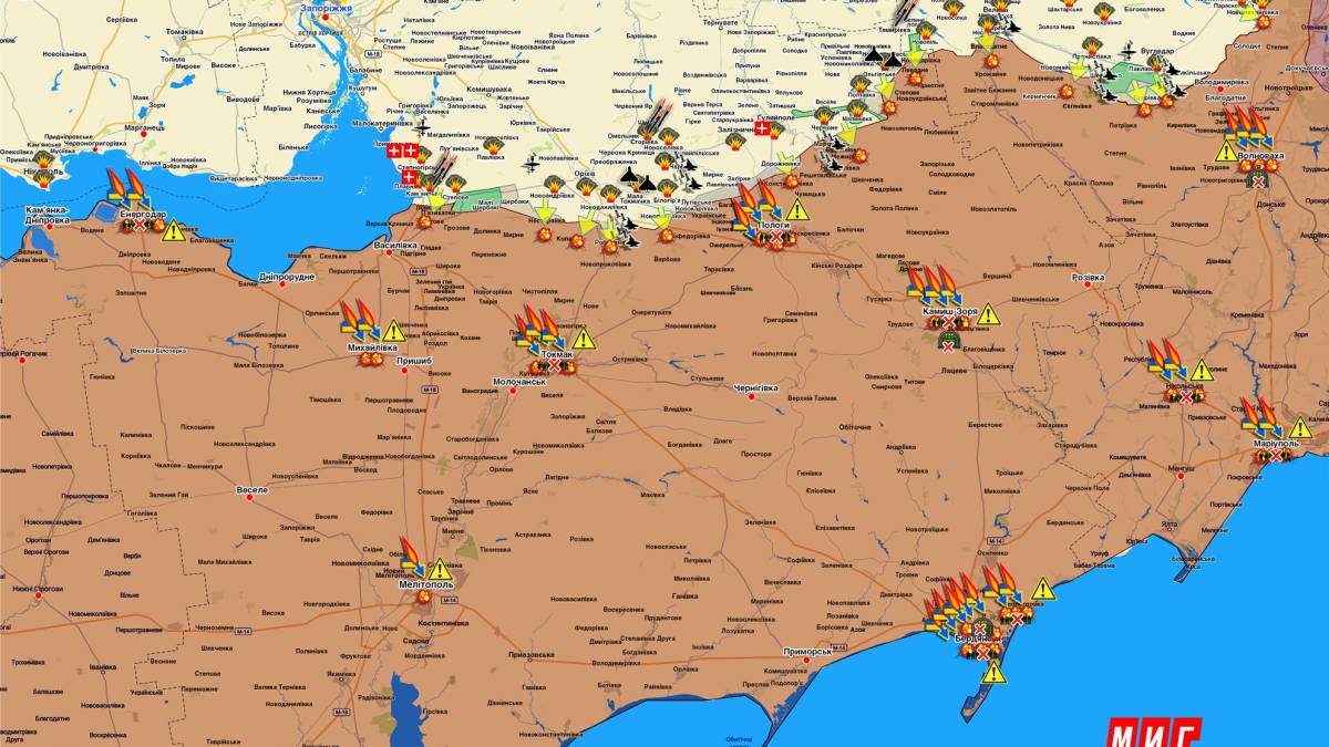 Запорізький напрямок (мапа обстрілів, оновлення)