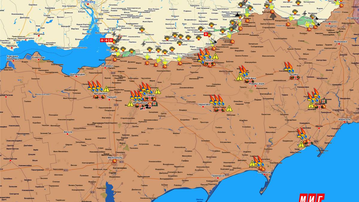Запорізький напрямок (мапа обстрілів, оновлення)