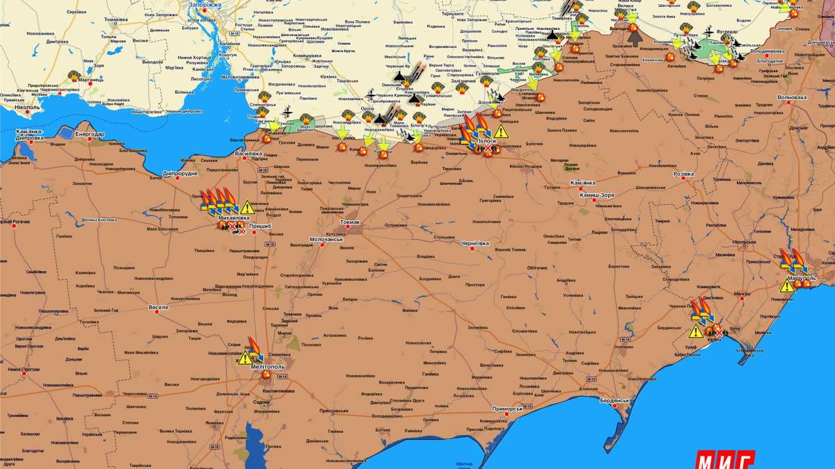 Запорізький напрямок (мапа обстрілів, оновлення)