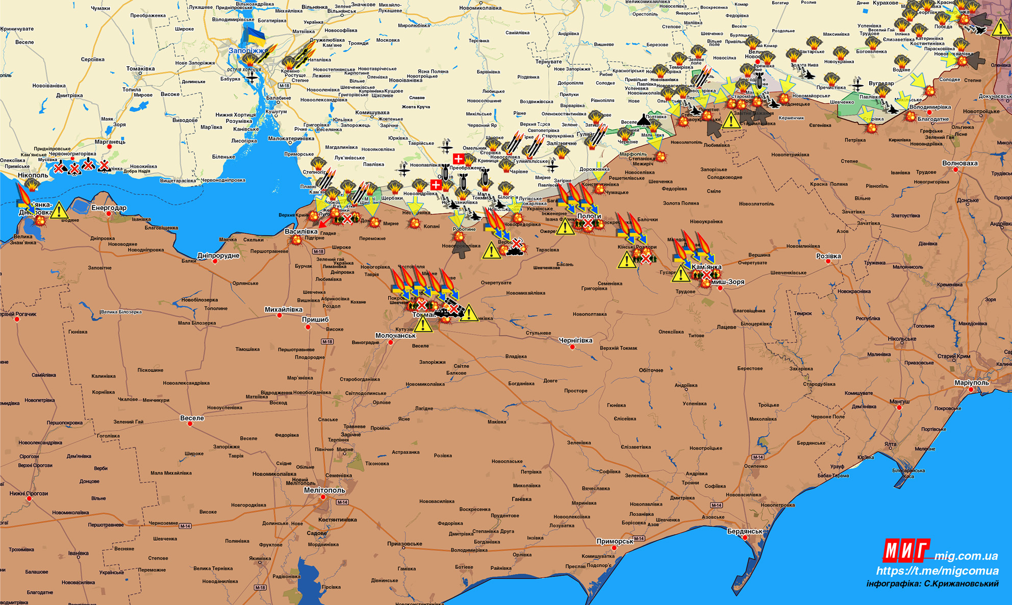 Запорожское направление (карта обстрелов, обновление) - Газета МИГ