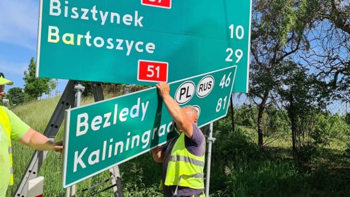 У Польщі замінюють дорожні знаки з неправильним написанням Калінінграда