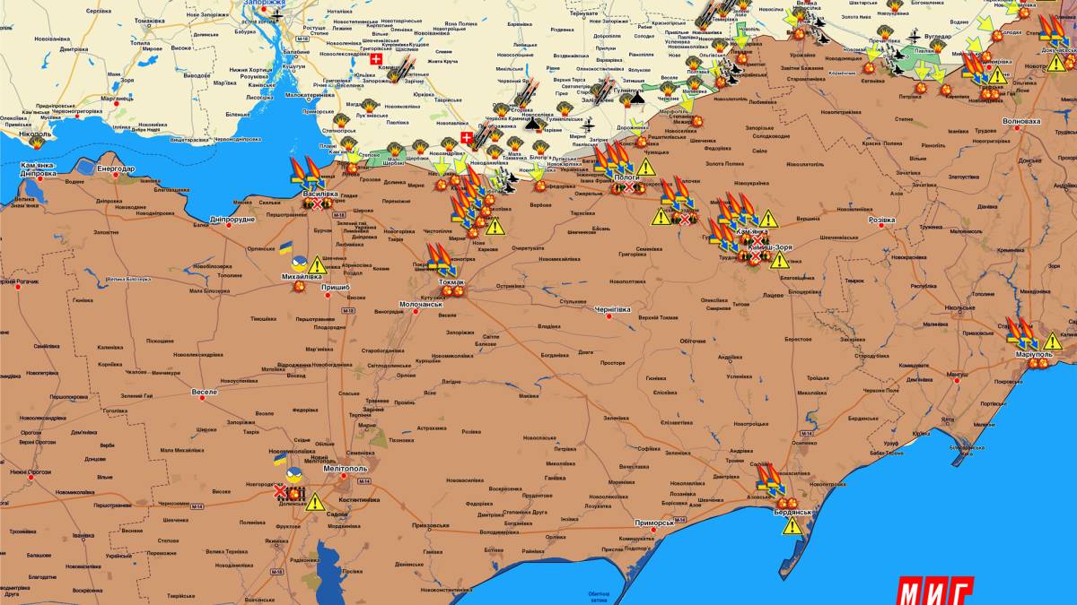 Запорізький напрямок (мапа обстрілів, оновлення)