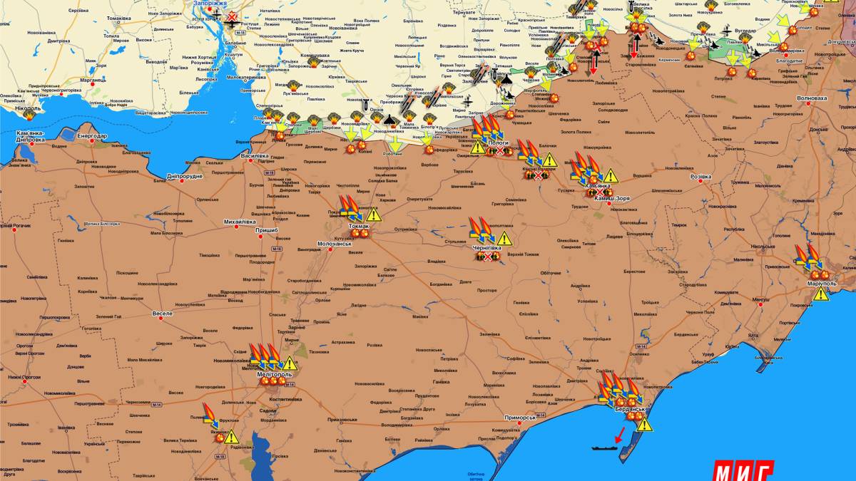 Запорізький напрямок (мапа обстрілів, оновлення)