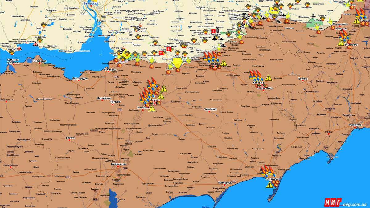 Запорізький напрямок (мапа обстрілів, оновлення)