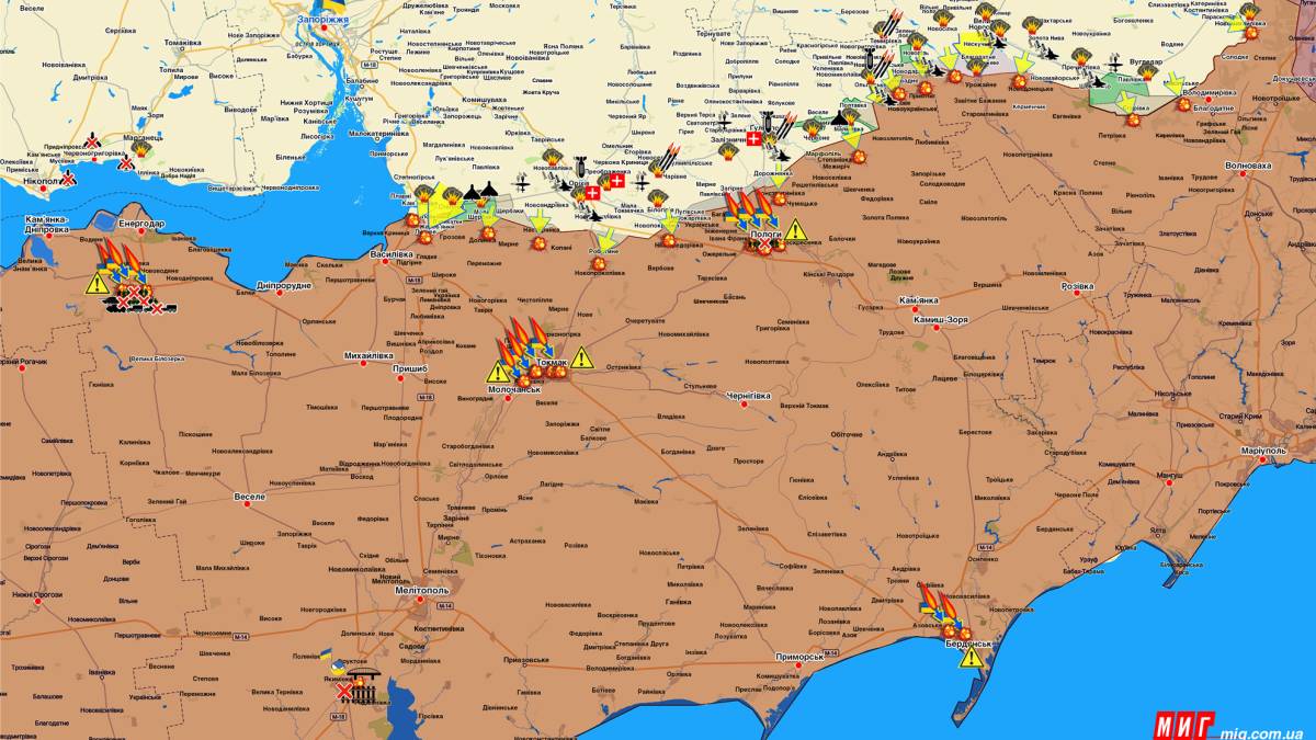 Запорізький напрямок (мапа обстрілів, оновлення)