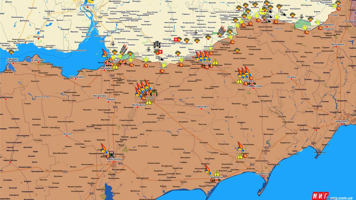 Запорізький напрямок (мапа обстрілів, оновлення)