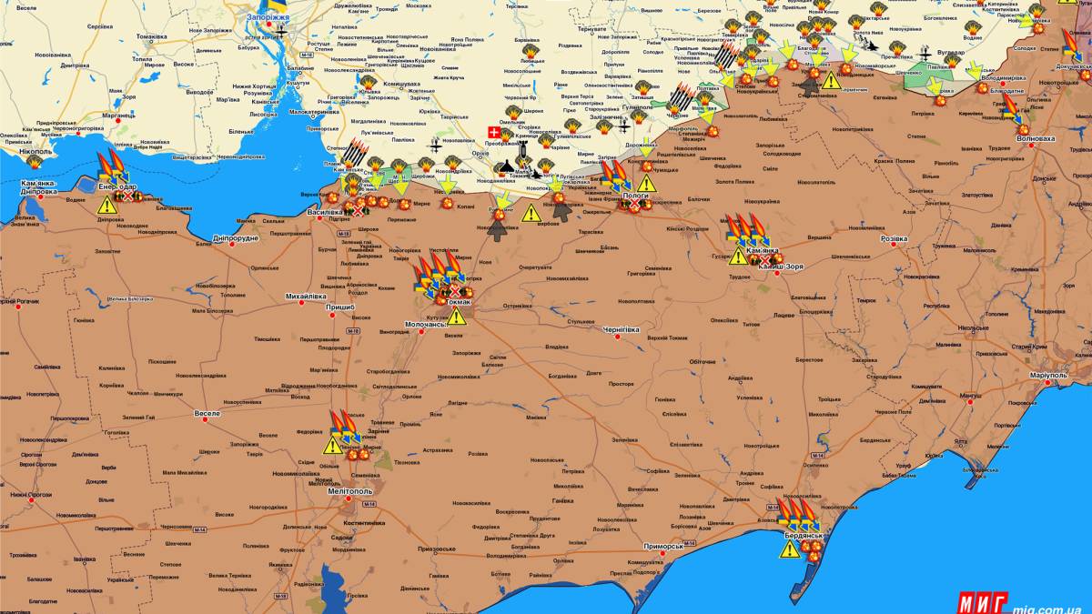 Запорізький напрямок (мапа обстрілів, оновлення)