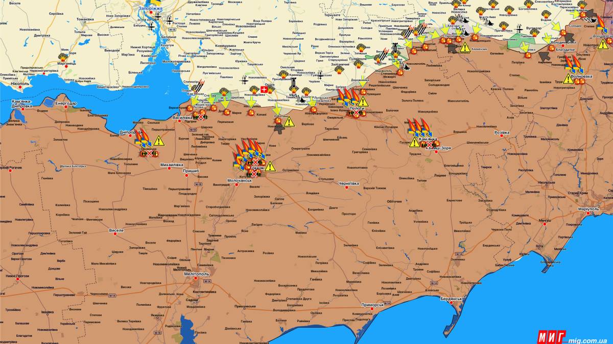 Запорізький напрямок (мапа обстрілів, оновлення)