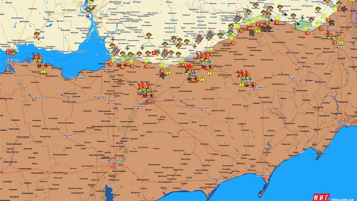 Запорізький напрямок (мапа обстрілів, оновлення)