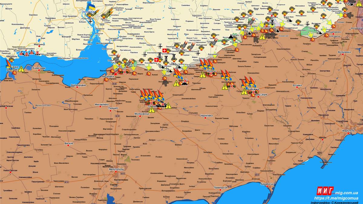 Запорізький напрямок (мапа обстрілів, оновлення)