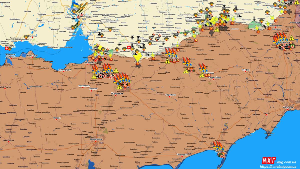 Запорізький напрямок (мапа обстрілів, оновлення)