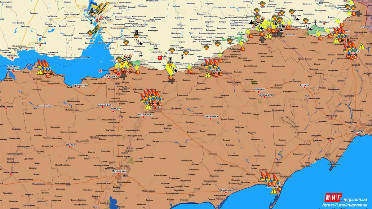 Запорізький напрямок (мапа обстрілів, оновлення)