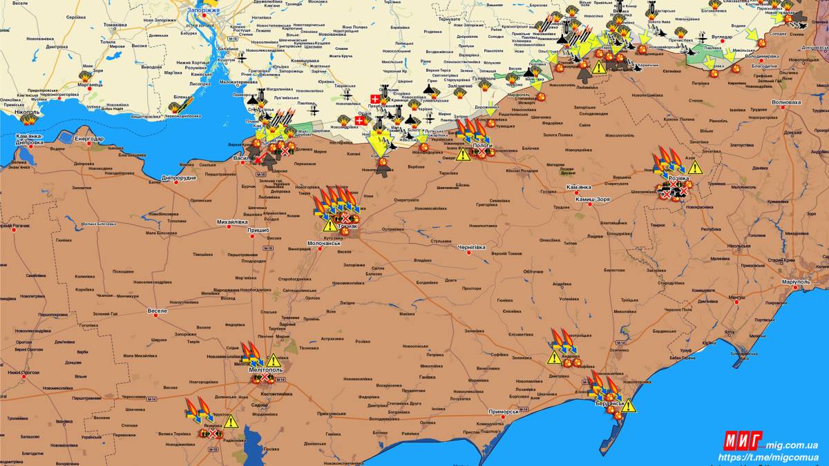 Запорізький напрямок (мапа обстрілів, оновлення)