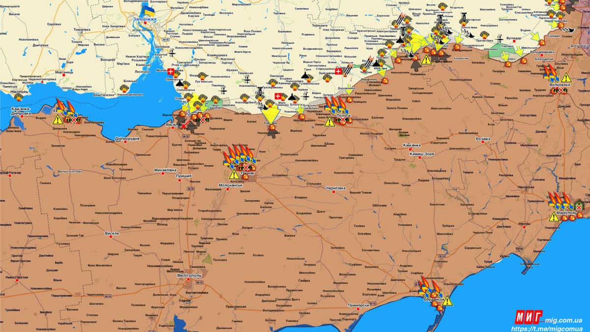 Запорізький напрямок (мапа обстрілів, оновлення)