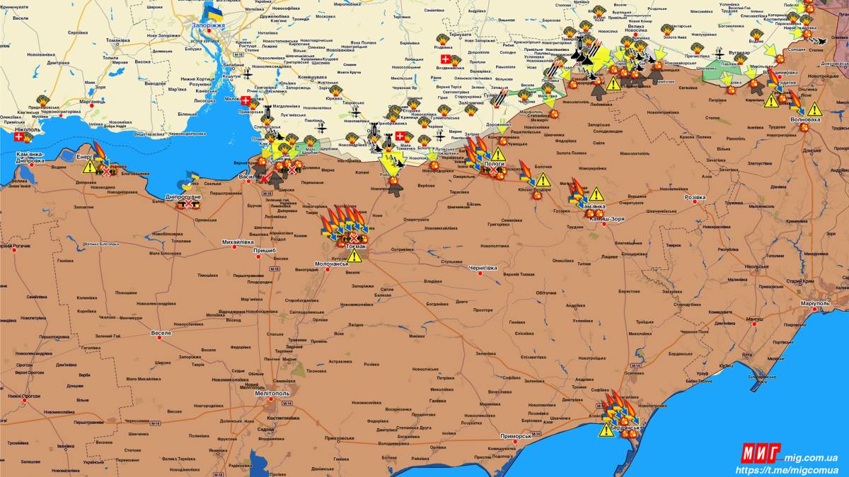 Запорізький напрямок (мапа обстрілів, оновлення)