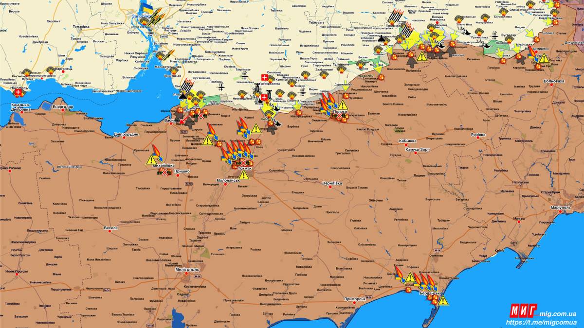 Запорізький напрямок (мапа обстрілів, оновлення)