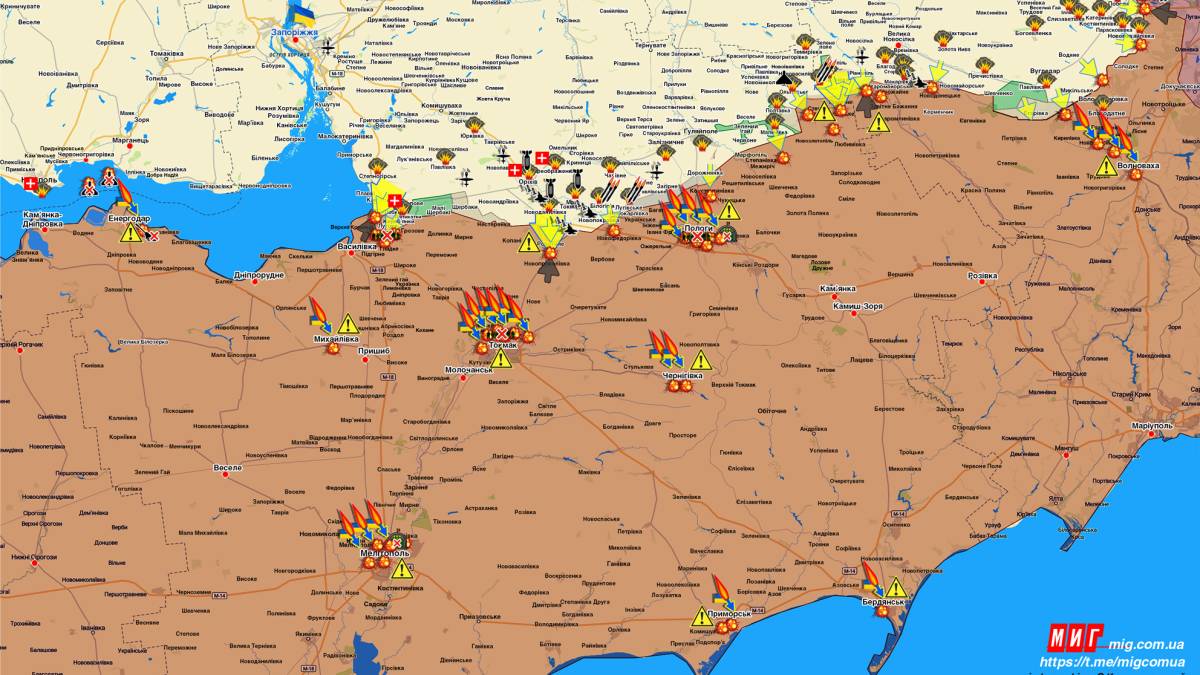 Запорізький напрямок (мапа обстрілів, оновлення)