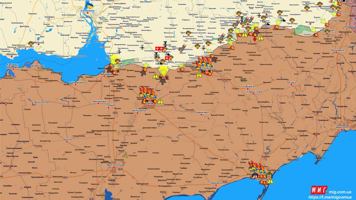 Запорізький напрямок (мапа обстрілів, оновлення)