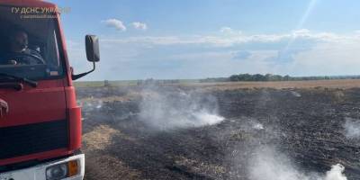 У Запорізькій області внаслідок ворожого обстрілу спалахнуло поле ячменю