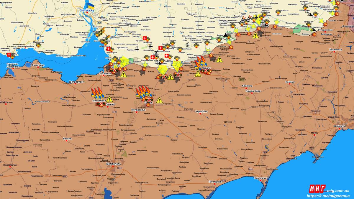 Запорізький напрямок (мапа обстрілів, оновлення)