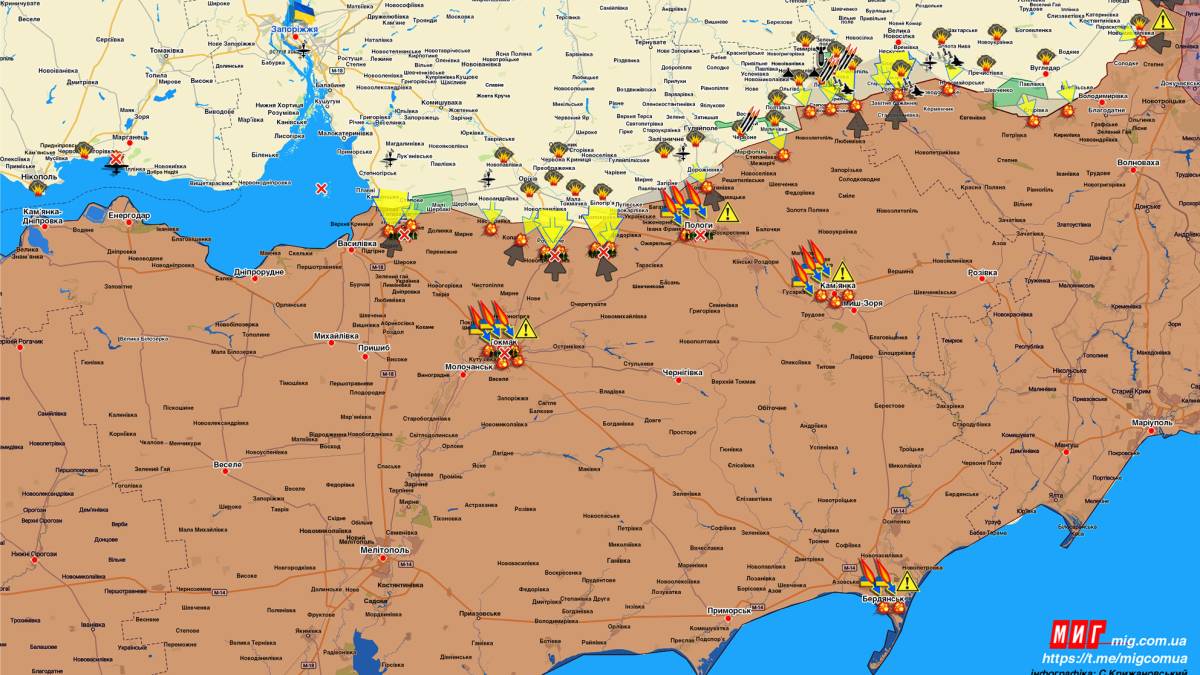Запорізький напрямок (мапа обстрілів, оновлення)