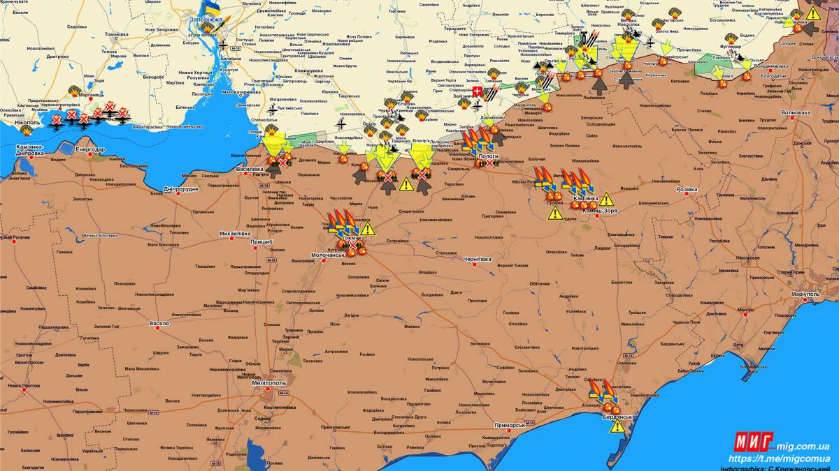 Запорізький напрямок (мапа обстрілів, оновлення)