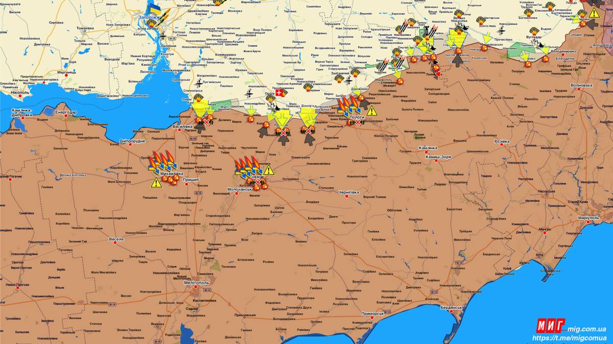 Запорізький напрямок (мапа обстрілів, оновлення)