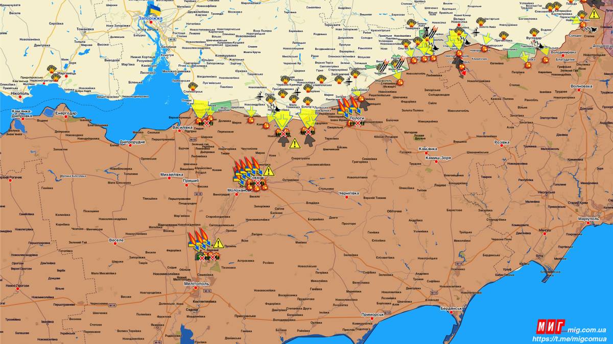 Запорізький напрямок (мапа обстрілів, оновлення)