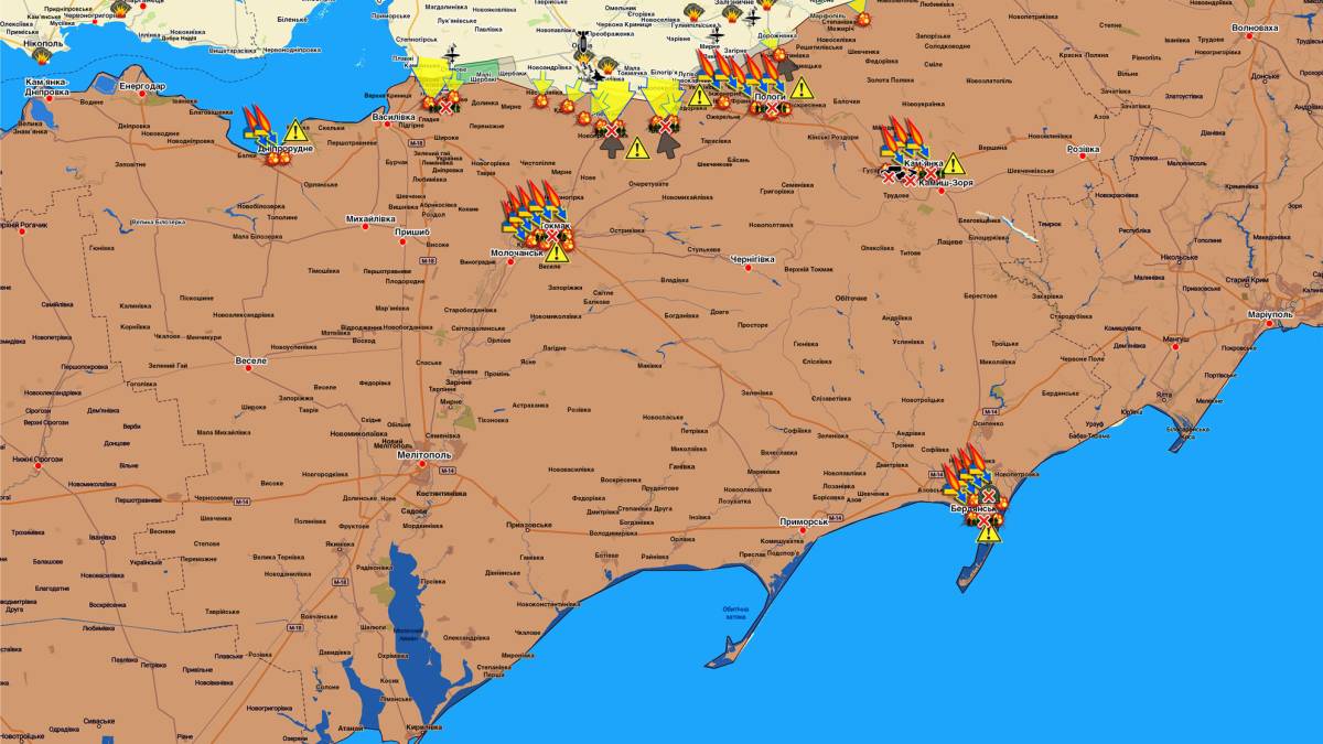 Запорізький напрямок (мапа обстрілів, оновлення)