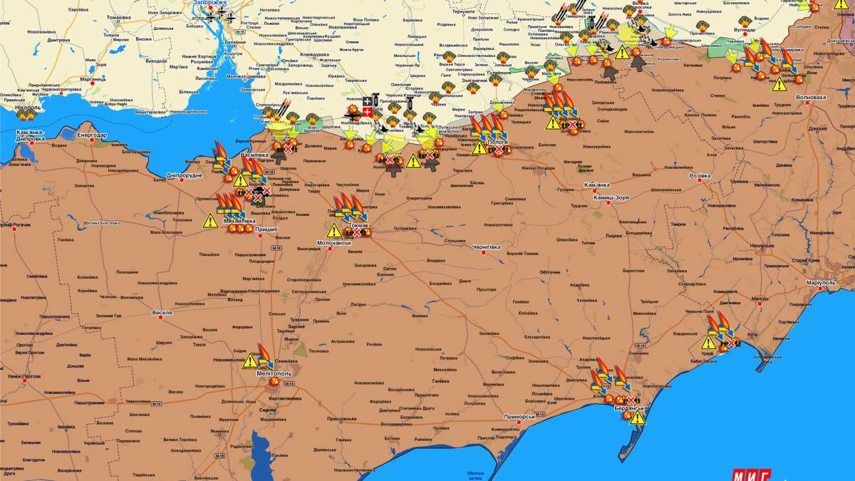 Запорожское направление (карта обстрелов, обновление)