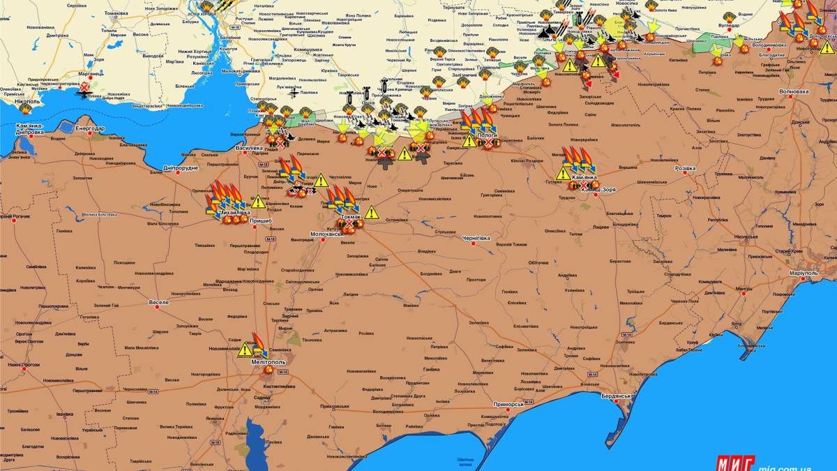 Запорізький напрямок (мапа обстрілів, оновлення)