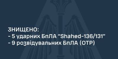 Повітряні сили — про нічну атаку дронів на Україну