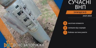 У Запорізькому районі сапери ДСНС вилучили залишки снарядів «Град» та «Смерч»